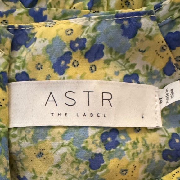 Astr Floral Ruffle Blouse - Blue and Yellow - Picture 2 of 4
